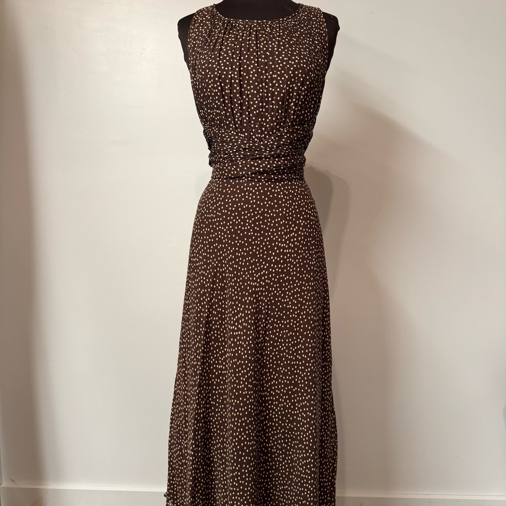 Adrianna Papell Brown and White Midi Dress - Picture 2 of 12